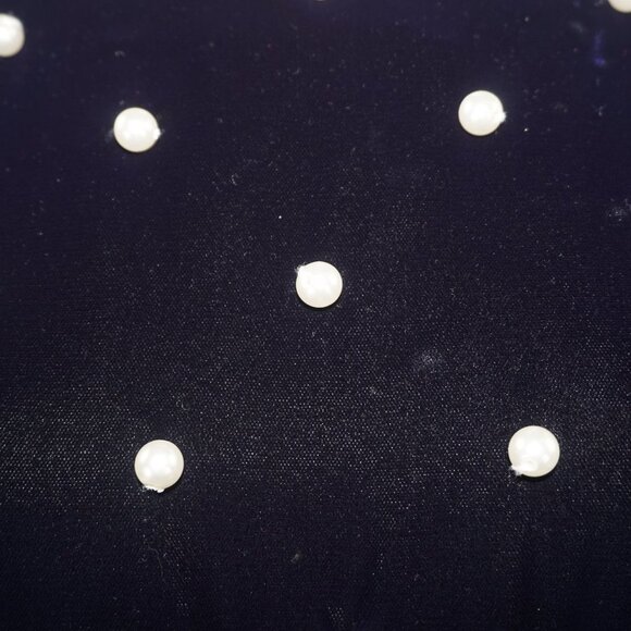 Vintage 90s Velvet Pearl Midi Dress - Picture 3 of 8